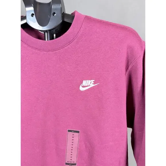 Nike Sportswear Club Fleece Crewneck Sweatshirt - Women’s Size M NWT Pink - Picture 3 of 5